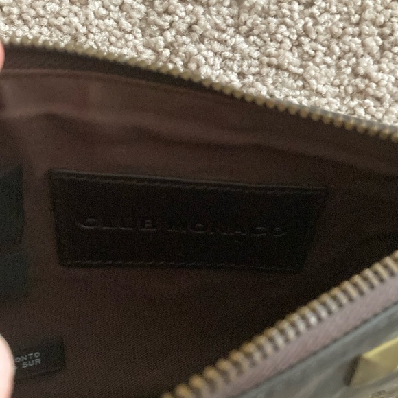 Club Monaco Dark Brown and Gold Studded Clutch - Picture 3 of 4